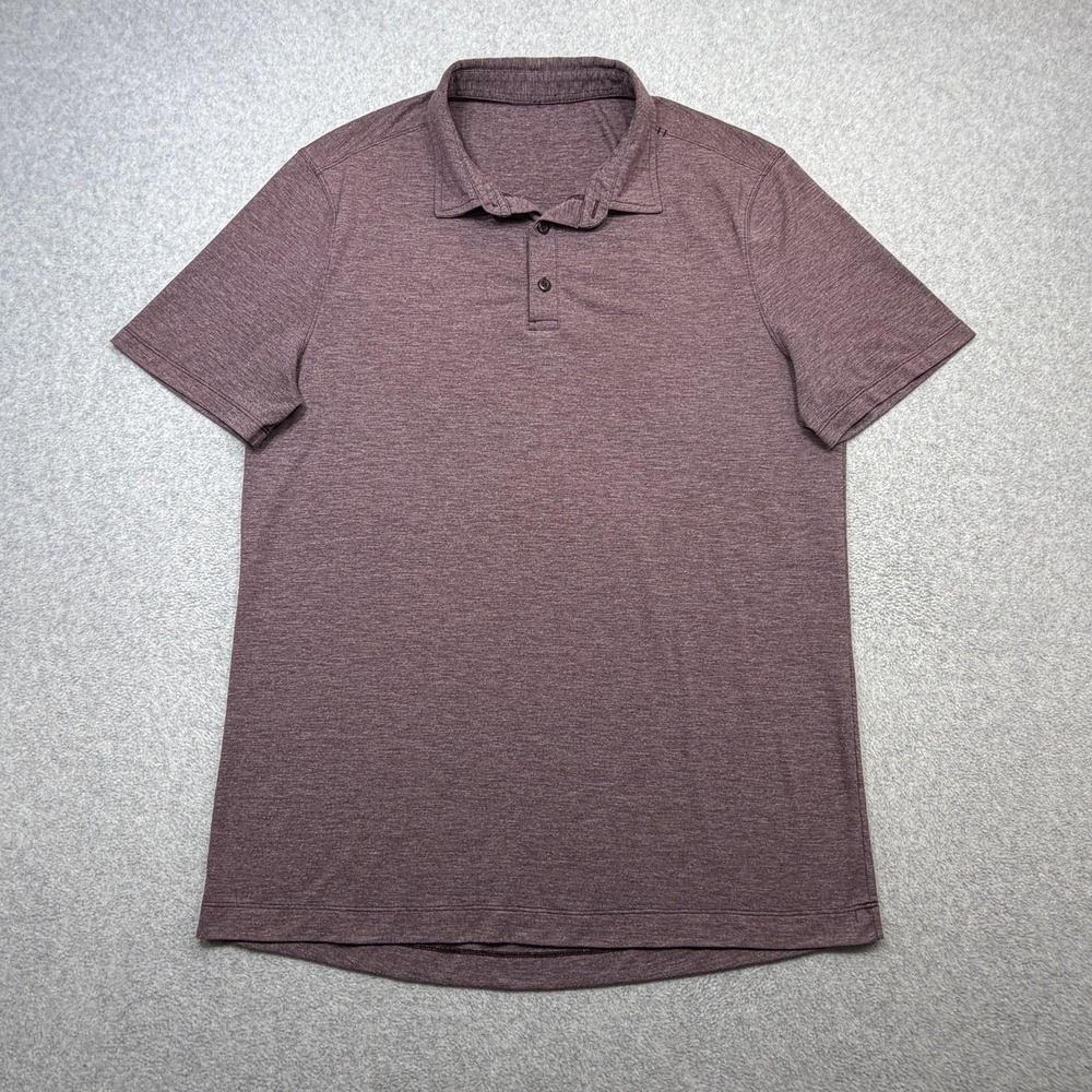 Lululemon Evolution Polo Shirt Mens Large Burgundy Performance Golf Lightweight